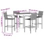 Garden table and stools 5 pcs acacia wood PE rattan black by vidaXL, Garden sets - Ref: Foro24-3295289, Price: 418,64 €, Disc...
