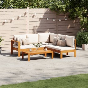 Garden sofa set with cushions 4 pieces solid acacia wood by vidaXL, Garden sets - Ref: Foro24-3214857, Price: 554,91 €, Disco...