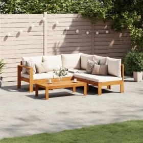 Garden sofa set with cushions 4 pieces solid acacia wood by vidaXL, Garden sets - Ref: Foro24-3214857, Price: 521,82 €, Disco...
