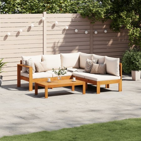 Garden sofa set with cushions 4 pieces solid acacia wood by vidaXL, Garden sets - Ref: Foro24-3214857, Price: 557,51 €, Disco...