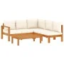 Garden sofa set with cushions 4 pieces solid acacia wood by vidaXL, Garden sets - Ref: Foro24-3214857, Price: 521,82 €, Disco...