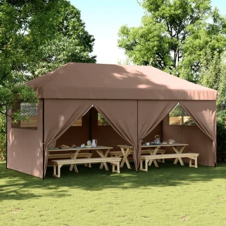 Pop-Up Folding Party Tent with 4 Side Walls Brown by vidaXL, Tents and gazebos - Ref: Foro24-4004956, Price: 261,92 €, Discou...