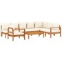 Garden sofa set with cushions 6 pieces solid acacia wood by vidaXL, Garden sets - Ref: Foro24-3214860, Price: 914,76 €, Disco...