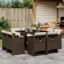 Garden dining set 9 pieces and brown synthetic rattan cushions by vidaXL, Garden sets - Ref: Foro24-3277784, Price: 552,39 €,...