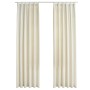 Cortinas opacas con ganchos 2 pzas terciopelo crema 140x245 cm