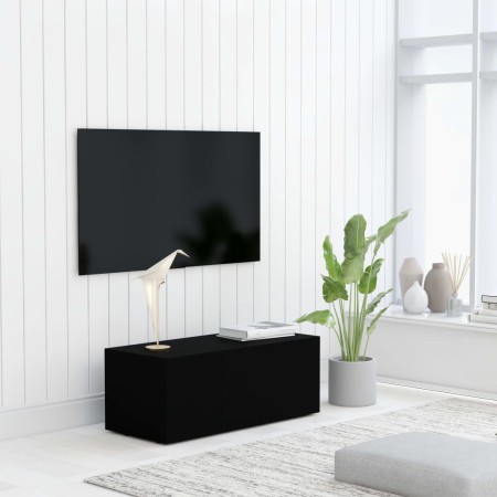 Schwarzer TV-Schrank aus Sperrholz, 80 x 34 x 30 cm von vidaXL, TV-Möbel - Ref: Foro24-801860, Preis: 55,82 €, Rabatt: %
