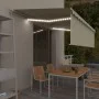 Manual retractable awning with blind and cream LED 5x3 m by vidaXL, Awnings - Ref: Foro24-3069342, Price: 463,97 €, Discount: %