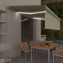 Toldo retráctil manual con persiana y LED crema 5x3 m de vidaXL, Toldos - Ref: Foro24-3069342, Precio: 482,94 €, Descuento: %