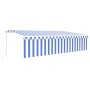 Manuell ausfahrbare Markise mit Rollo und blau-weißer LED 6x3 m von vidaXL, Markisen - Ref: Foro24-3069361, Preis: 542,48 €, ...