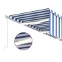 Toldo retráctil manual con persiana y LED azul y blanco 6x3 m de vidaXL, Toldos - Ref: Foro24-3069361, Precio: 542,90 €, Desc...