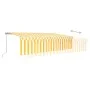 Manual retractable awning with blind and yellow white LED 6x3 m by vidaXL, Awnings - Ref: Foro24-3069363, Price: 521,53 €, Di...