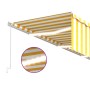 Toldo retráctil manual con persiana y LED amarillo blanco 6x3 m de vidaXL, Toldos - Ref: Foro24-3069363, Precio: 541,20 €, De...