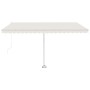 Manual retractable awning with cream-colored LED 450x300 cm by vidaXL, Awnings - Ref: Foro24-3069562, Price: 520,14 €, Discou...