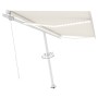 Manual retractable awning with cream-colored LED 450x300 cm by vidaXL, Awnings - Ref: Foro24-3069562, Price: 520,14 €, Discou...