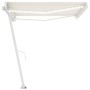 Manual retractable awning with cream-colored LED 450x300 cm by vidaXL, Awnings - Ref: Foro24-3069562, Price: 520,14 €, Discou...