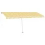 Manual retractable awning with yellow and white LED light 500x300 cm by vidaXL, Awnings - Ref: Foro24-3069583, Price: 539,64 ...