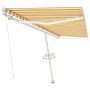 Manual retractable awning with yellow and white LED light 500x300 cm by vidaXL, Awnings - Ref: Foro24-3069583, Price: 539,18 ...