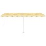 Manual retractable awning with yellow and white LED light 500x300 cm by vidaXL, Awnings - Ref: Foro24-3069583, Price: 539,18 ...
