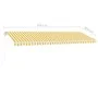 Manual retractable awning with yellow and white LED light 500x300 cm by vidaXL, Awnings - Ref: Foro24-3069583, Price: 539,64 ...