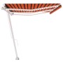 Toldo manual retráctil con luz LED naranja y marrón 600x300 cm