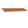 Manual retractable awning with orange and brown LED light 600x300 cm by vidaXL, Awnings - Ref: Foro24-3069605, Price: 647,62 ...