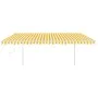 Manual retractable awning with yellow and white LED light 5x3 m by vidaXL, Awnings - Ref: Foro24-3069983, Price: 509,49 €, Di...