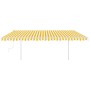 Manuell einziehbare Markise mit gelbem und weißem LED-Licht 5x3 m von vidaXL, Markisen - Ref: Foro24-3069983, Preis: 518,09 €...