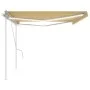 Manual retractable awning with yellow and white LED light 5x3 m by vidaXL, Awnings - Ref: Foro24-3069983, Price: 509,49 €, Di...