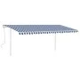 Manual retractable awning with blue and white LED light 5x3 m by vidaXL, Awnings - Ref: Foro24-3069981, Price: 502,13 €, Disc...