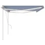 Manual retractable awning with blue and white LED light 5x3 m by vidaXL, Awnings - Ref: Foro24-3069981, Price: 502,13 €, Disc...