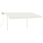 Manual retractable awning with cream LED light 4.5x3 m by vidaXL, Awnings - Ref: Foro24-3069962, Price: 488,01 €, Discount: %
