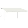 Manuell einziehbare Markise mit cremefarbenem LED-Licht 4,5 x 3 m von vidaXL, Markisen - Ref: Foro24-3069962, Preis: 498,67 €...