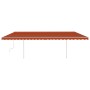 Manual retractable awning with orange and brown LED light 6x3 m by vidaXL, Awnings - Ref: Foro24-3070005, Price: 661,07 €, Di...