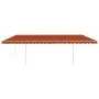 Manual retractable awning with orange and brown LED light 6x3 m by vidaXL, Awnings - Ref: Foro24-3070005, Price: 660,97 €, Di...