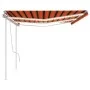 Manual retractable awning with orange and brown LED light 6x3 m by vidaXL, Awnings - Ref: Foro24-3070005, Price: 660,97 €, Di...