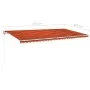Manual retractable awning with orange and brown LED light 6x3 m by vidaXL, Awnings - Ref: Foro24-3070005, Price: 660,97 €, Di...