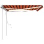 Manuell einziehbare Markise mit orangefarbenem und braunem LED-Licht 4,5 x 3,5 m von vidaXL, Markisen - Ref: Foro24-3070045, ...