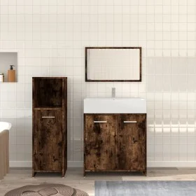 Set de muebles baño 3 pzas madera contrachapada roble ahumado de vidaXL, Muebles de baño - Ref: Foro24-3154406, Precio: 89,59...