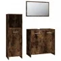 3-teiliges Badezimmermöbel-Set aus geräuchertem Eichensperrholz von vidaXL, Badezimmermöbel - Ref: Foro24-3154406, Preis: 89,...