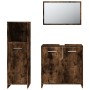 3-teiliges Badezimmermöbel-Set aus geräuchertem Eichensperrholz von vidaXL, Badezimmermöbel - Ref: Foro24-3154406, Preis: 91,...