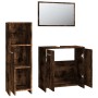 3-teiliges Badezimmermöbel-Set aus geräuchertem Eichensperrholz von vidaXL, Badezimmermöbel - Ref: Foro24-3154406, Preis: 91,...