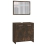 3-teiliges Badezimmermöbel-Set aus geräuchertem Eichensperrholz von vidaXL, Badezimmermöbel - Ref: Foro24-3154406, Preis: 91,...