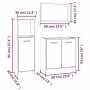 3-teiliges Badezimmermöbel-Set aus geräuchertem Eichensperrholz von vidaXL, Badezimmermöbel - Ref: Foro24-3154406, Preis: 89,...