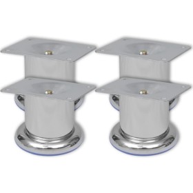 4 runde Sofabeine 60 mm (Chromfarbe) von vidaXL, Stuhl- und Sofastützen - Ref: Foro24-242157, Preis: 10,64 €, Rabatt: %