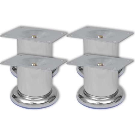 4 runde Sofabeine 60 mm (Chromfarbe) von vidaXL, Stuhl- und Sofastützen - Ref: Foro24-242157, Preis: 10,64 €, Rabatt: %
