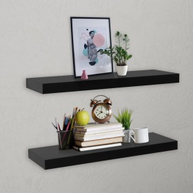 Estantes flotantes de pared 2 unidades negro 60x20x3,8 cm de vidaXL, Estantes y estanterías - Ref: Foro24-288201, Precio: 47,...