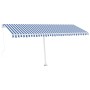 Manual retractable awning with blue and white LED 500x300 cm by vidaXL, Awnings - Ref: Foro24-3069581, Price: 540,07 €, Disco...