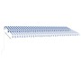 Manual retractable awning with blue and white LED 500x300 cm by vidaXL, Awnings - Ref: Foro24-3069581, Price: 540,07 €, Disco...