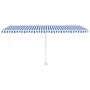 Manual retractable awning with blue and white LED 500x300 cm by vidaXL, Awnings - Ref: Foro24-3069581, Price: 540,07 €, Disco...