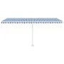 Manual retractable awning with blue and white LED 500x300 cm by vidaXL, Awnings - Ref: Foro24-3069581, Price: 531,21 €, Disco...